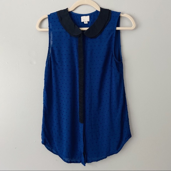 Anthropologie Tops - Anthropologie Postmark Louisa Blue Swiss Dot Top 2